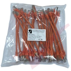 20cm Cat6a S/FTP LSZH Snagless Boot Patch Cables 24 Pack Orange
