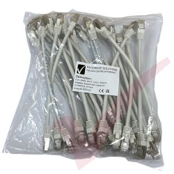 20cm Cat6a S/FTP LSZH Snagless Boot Patch Cables 24 Pack White