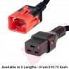 Dual Locking C19 to C20 16A Power Cables Black