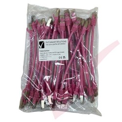 20cm Cat6a S/FTP LSZH Snagless Boot Patch Cables 24 Pack Pink