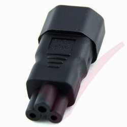 IEC Male C14 to Clover Leaf C5 Female Power Adaptor