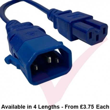 C15 to C14 'P-Lock' Power Cable Blue