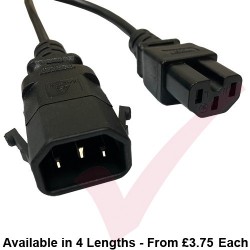 C15 to C14 'P-Lock' Power Cable Black