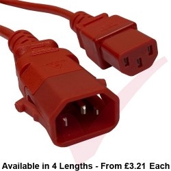 C13 to C14 'P-Lock' Power Cable Red