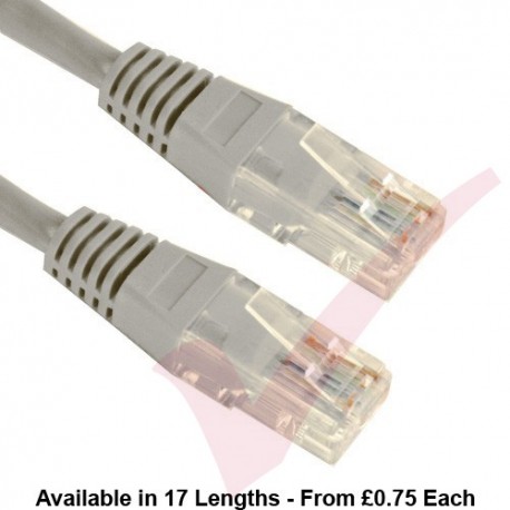 Cat5e Patch Cables Enhanced RJ45 UTP PVC Flush Booted Grey