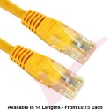 Cat5e Patch Cables Enhanced RJ45 UTP PVC Flush Booted Yellow