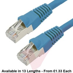 Cat6a Patch Cables RJ45 S/FTP (10G) Premium LSZH Bubble Booted Blue