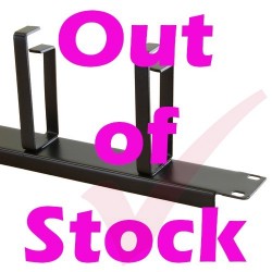 Black 1U 4 Ring Cable Tidy (100mm Rings) Management Bar