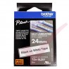 Brother 24mm Wide Tape Black On White Self Laminating TZESL-251