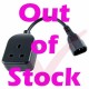 0.25 Metre Black - C14 Male Plug to UK 10Amp Rated Socket PVC 1mm2 Power Cable