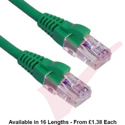 Excel Cat5e Patch Cables RJ45 UTP LSZH Snagless Booted Green