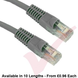 Cat5e Patch Cables Premium RJ45 UTP LSZH Bubble Booted Grey