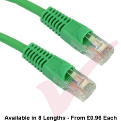 Cat5e Patch Cables Premium RJ45 UTP LSZH Bubble Booted Green