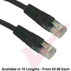 Cat5e Patch Cables Premium RJ45 UTP LSZH Bubble Booted Black