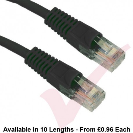 Cat5e Patch Cables Premium RJ45 UTP LSZH Bubble Booted Black