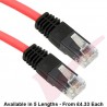 Cat5e Patch Cables Crossover RJ45 UTP PVC Black Booted Red