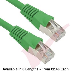 Cat5e Patch Cables Enhanced RJ45 F/UTP PVC Bubble Booted Green
