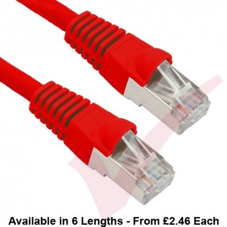 Cat5e Patch Cables Enhanced RJ45 FTP PVC Bubble Booted Red