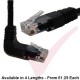 Cat5e Patch Cables Right Angle 'DOWN' to Straight RJ45 UTP Flush Booted Black