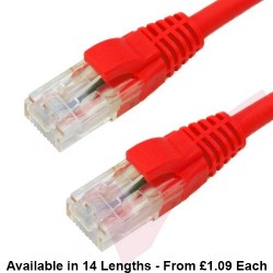 Cat6 Patch Cables RJ45 UTP Premium LSZH Snagless Booted Red