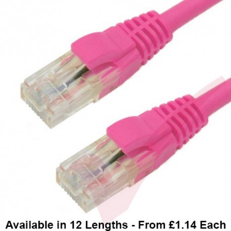 Cat6 Patch Cables RJ45 UTP Premium LSZH Snagless Booted Pink