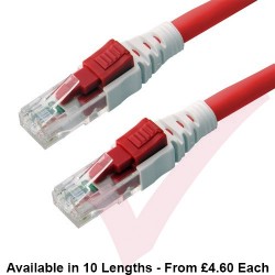 Cat6 Patch Cables RJ45 UTP Lockable LSZH Red
