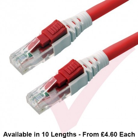 Cat6 Patch Cables RJ45 UTP Lockable LSZH Red