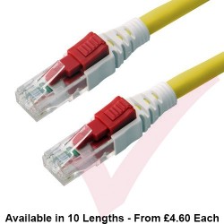 Cat6 Patch Cables RJ45 UTP Lockable LSZH Yellow