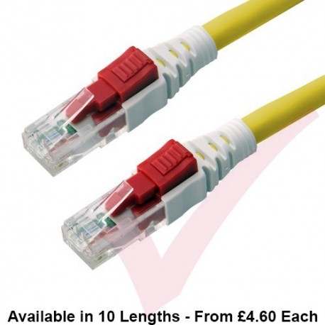 Cat6 Patch Cables RJ45 UTP Lockable LSZH Yellow