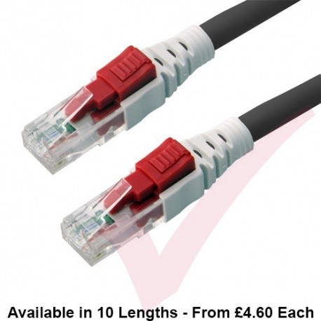 Cat6 Patch Cables RJ45 UTP Lockable LSZH Black