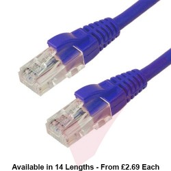 Excel Cat6 Patch Cables RJ45 UTP LSZH Snagless Booted Blue