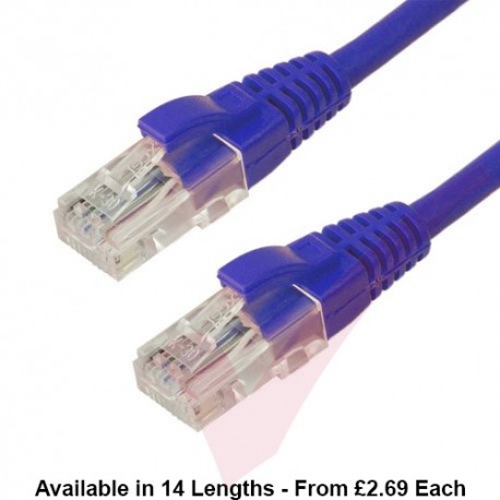 Excel Cat6 Patch Cables RJ45 UTP LSZH Snagless Booted Blue