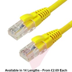 Excel Cat6 Patch Cables RJ45 UTP LSZH Snagless Booted Yellow