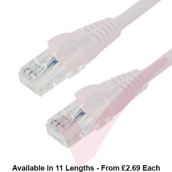 Excel Cat6 Patch Cables RJ45 UTP LSZH Snagless Booted White