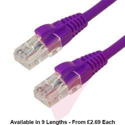 Excel Cat6 Patch Cables RJ45 UTP LSZH Snagless Booted Purple