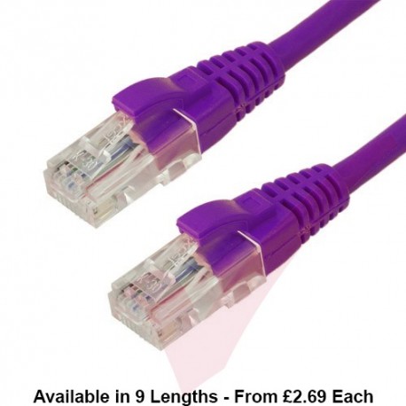 Excel Cat6 Patch Cables RJ45 UTP LSZH Snagless Booted Purple