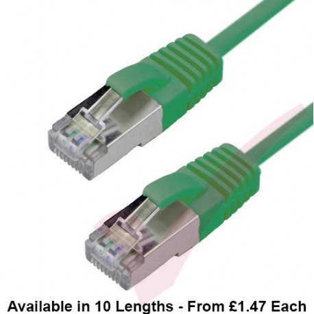 Cat6a Slim U/FTP Small Diameter Snagless Booted Patch Cables Green