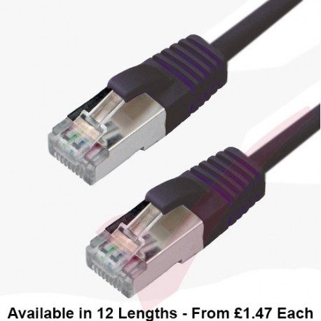 Cat6a Slim U/FTP Small Diameter Snagless Booted Patch Cables Black