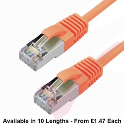 Cat6a Slim U/FTP Small Diameter Snagless Booted Patch Cables Orange