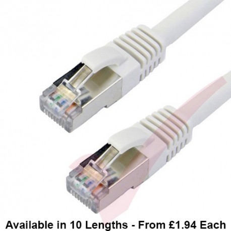Cat6a Patch Cables RJ45 S/FTP (10G) Premium LSZH Snagless Booted White