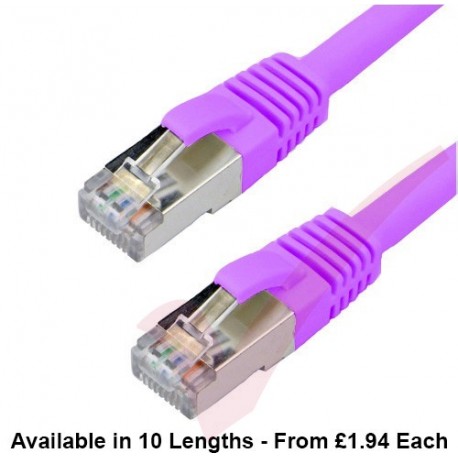Cat6a Patch Cables RJ45 S/FTP (10G) Premium LSZH Snagless Booted Purple
