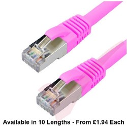 Cat6a Patch Cables RJ45 S/FTP (10G) Premium LSZH Snagless Booted Pink