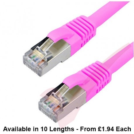 Cat6a Patch Cables RJ45 S/FTP (10G) Premium LSZH Snagless Booted Pink