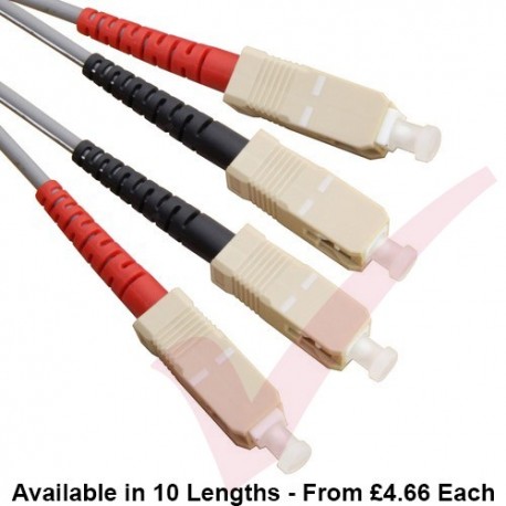 SC to SC Fibre Patch Cables OM1 Multimode Duplex Grey