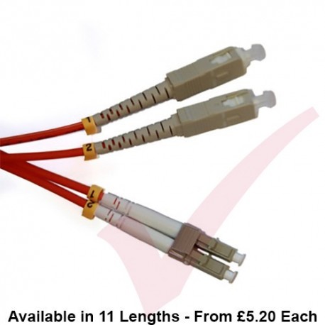 LC to SC Fibre Patch Cables OM3 Multimode Duplex Orange