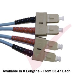 SC to SC Fibre Patch Cables OM4 Multimode Duplex Aqua Blue