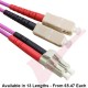 LC to SC Fibre Patch Cables OM4 Multimode Duplex Violet