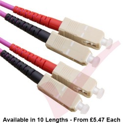 SC to SC Fibre Patch Cables OM4 Multimode Duplex Violet
