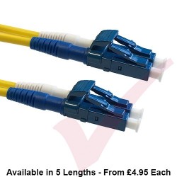*SHORT BOOT* LC to LC Fibre Patch Cables OS2 Singlemode Yellow