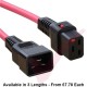C19 Locking to C20 High Grade H05VV-F 16A Power Cables Red